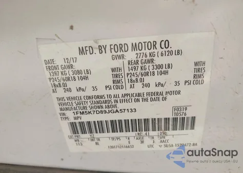 2018 Ford Explorer Xlt from USA, damaged, VIN 1FM5K7D89JGA57133
